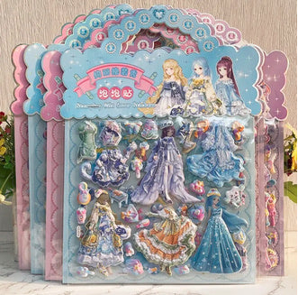 3D princess fashion stickers