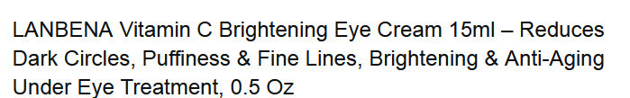 Dark Circles Eye Cream