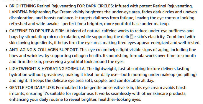 Retinol Rejuvenating anti-wrinkle Eye Cream